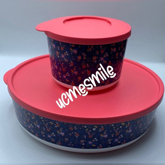 Tupperware Illumina Floral Stack & Store Pitcher/Bowls/Tumbler Set - Picture 12 of 13